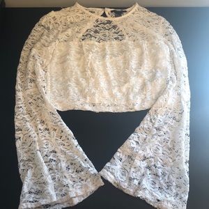 Long Sleeve Lace Crop Top